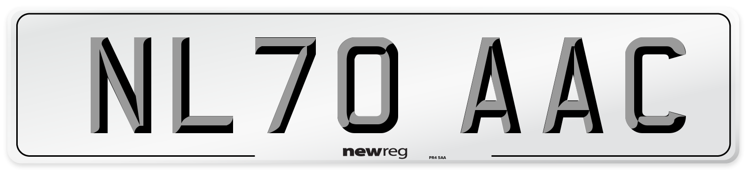 NL70 AAC Number Plate from New Reg